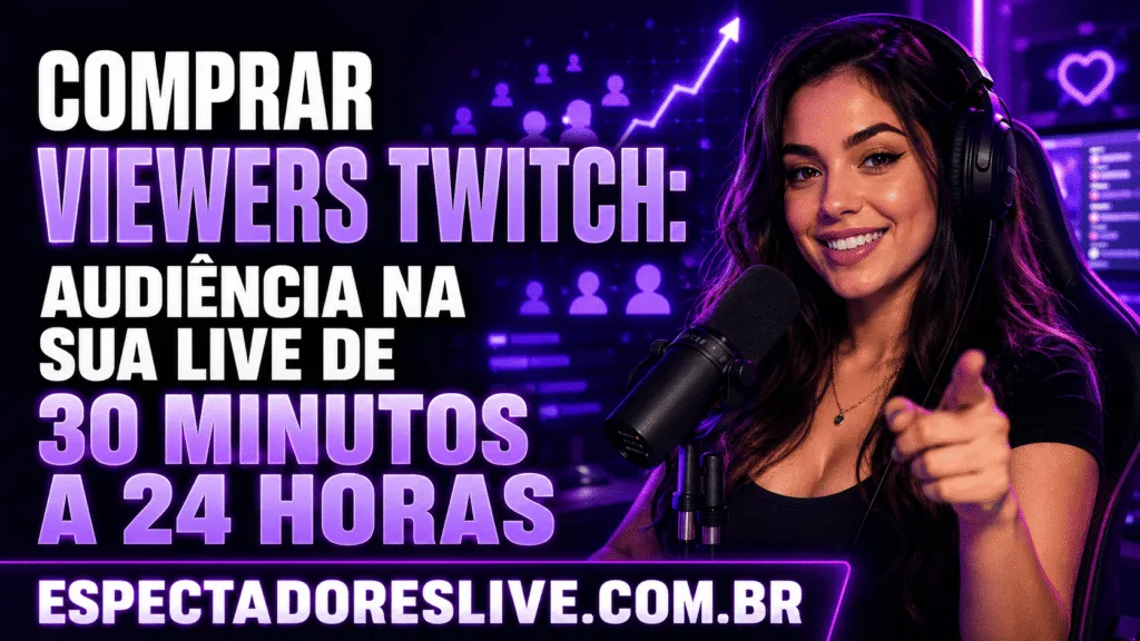 Comprar viewers Twitch com atendimento humano e planos de 30 minutos a 24 horas. Veja preços, escolha a quantidade e envie apenas o link público.