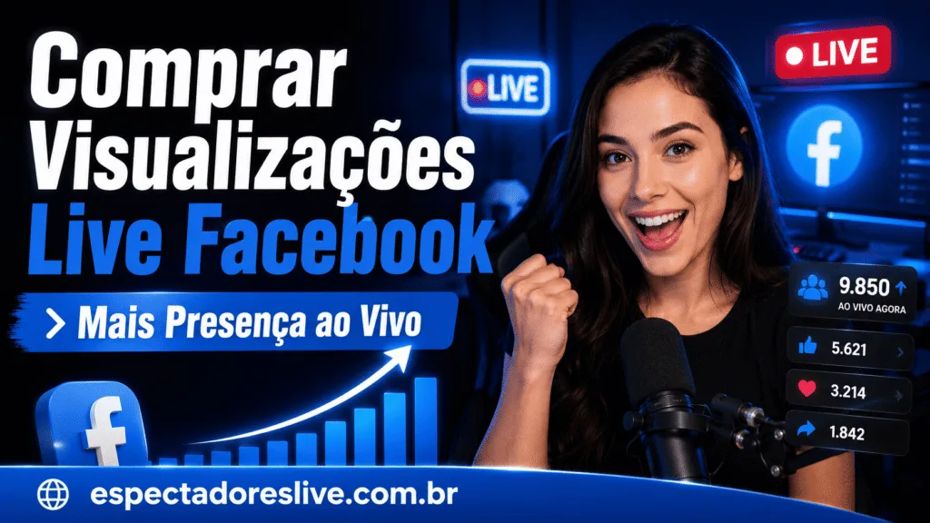 Comprar visualizações live Facebook ajuda sua transmissão a ter mais presença, movimento e prova social sem pedir senha. Veja pacotes no site.