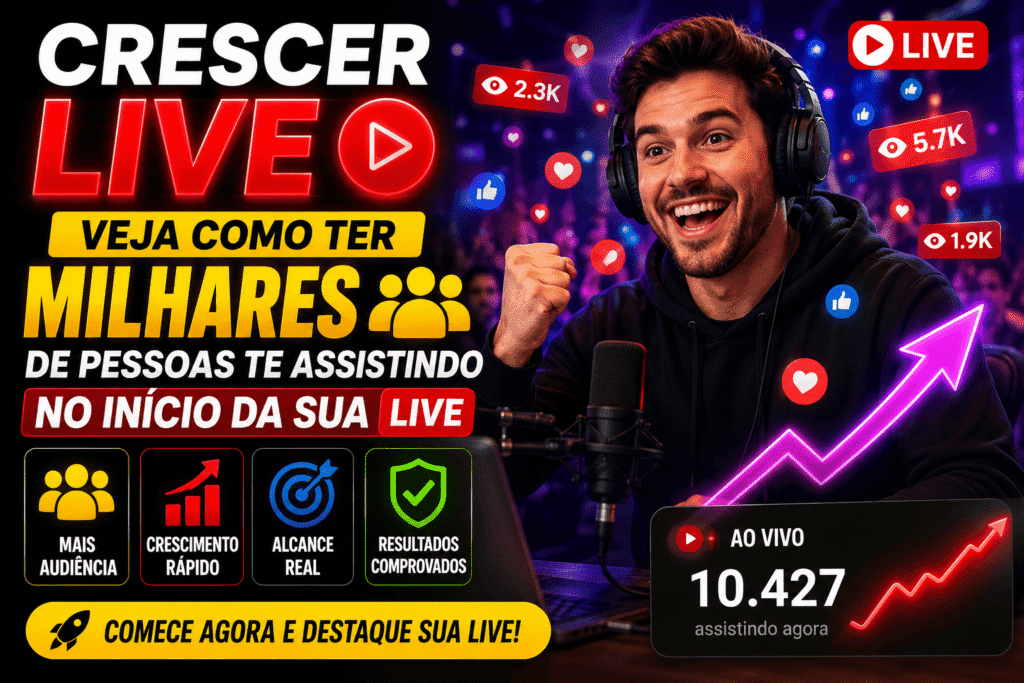 Crescer live fica mais fácil com presença, movimento e prova social. Veja como evitar live vazia e reforçar sua audiência.