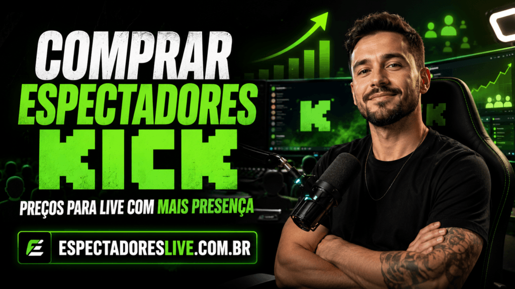 Comprar espectadores Kick: veja preços por duração, entenda como funciona e reforce a presença da live sem enviar a senha do canal.